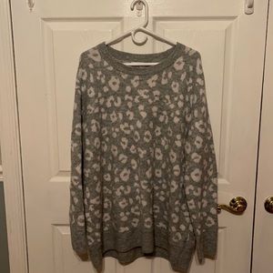 Gray and white sweater